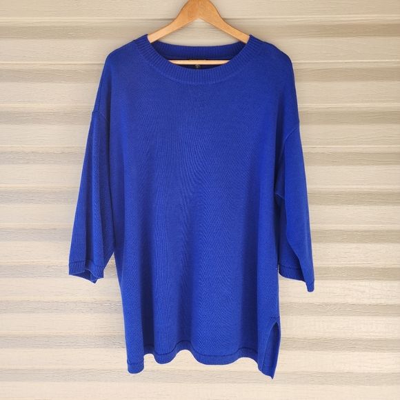 Eileen Fisher blue linen blend sweater - Picture 7 of 12